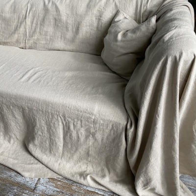 Custom 100% Linen Throw Sofa Cover Custom 100% Linen Throw Sofa Cover